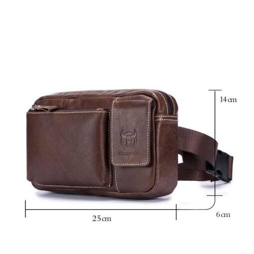 Bull Captain Leather Casual Men Waist Pack Bag for Mobile phone - Image 4