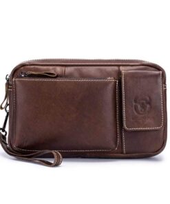 Bull Captain Leather Casual Men Waist Pack Bag for Mobile phone