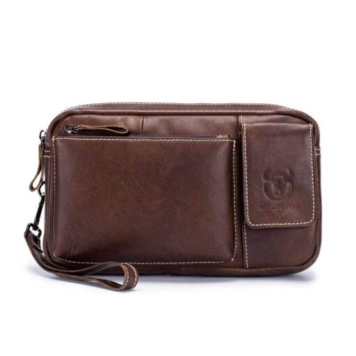 Bull Captain Leather Casual Men Waist Pack Bag for Mobile phone