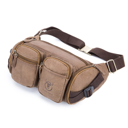 Bull Captain Leather Men's Travel Waist Bags Funny Waist Chest Pack