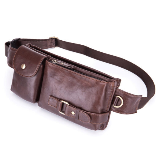 Bull Captain Leather Men's Chest Shoulder Belt Phone Bags back pack