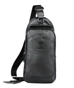 Bullcaptain Men Leather Chest Big Bag Vintage Travel Fashion Crossbody Shoulder Bag