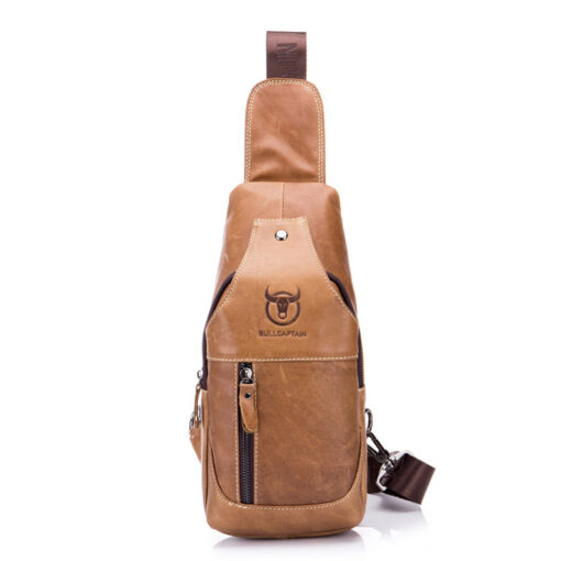Bull Captain Crossbody Bag Genuine Leather Men Sling Chest Bags