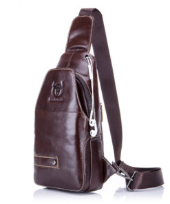 Bull Captain Men Leather Sling Bag for Men Chest Bags Crossbody Pack
