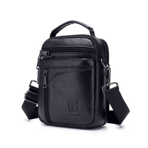 Bull Captain Leather Men Shoulder Crossbody Bag Travel Handbag