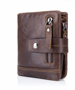 Bull Captain Men Wallet Leather Front Pocket Bifold Zipper Coin Purse