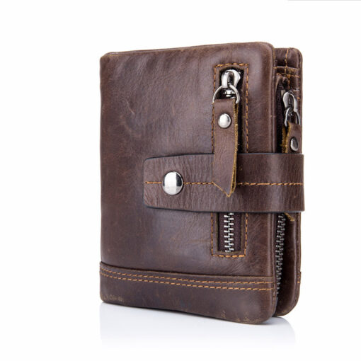 Bull Captain Men Wallet Leather Front Pocket Bifold Zipper Coin Purse