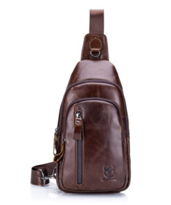 Bull Captain Leather Men Sling Shoulder Crossbody Bags Backpack