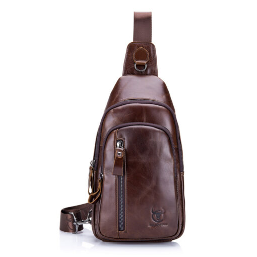 Bull Captain Leather Men Sling Shoulder Crossbody Bags Backpack