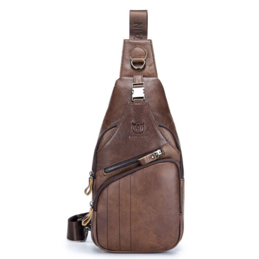 Bull Captain Men Shoulder Bag Backpack Leather Casual Cross Body Bag - Image 6