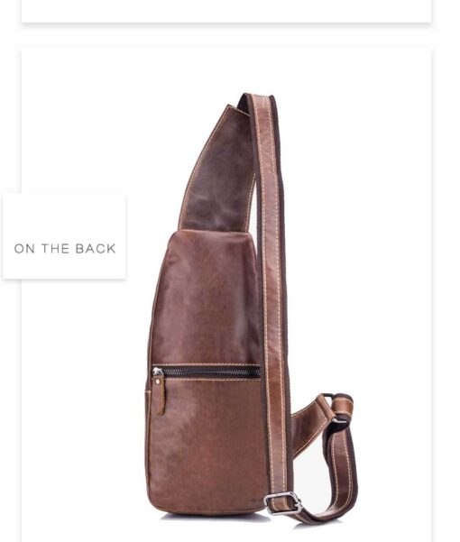 Bull Captain Men Sling Backpack Genuine Leather Shoulder Bags 019 - Image 8