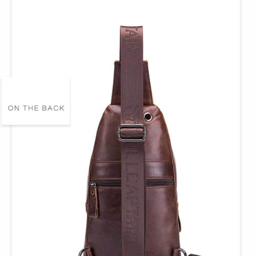 Bullcaptain Genuine Leather Bag Vintage Sling Bag Chest Bag for Men - Image 5