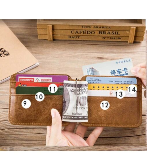 Bull Captain Leather Men Wallet Slim Casual Wallets with Money Clip - Image 6