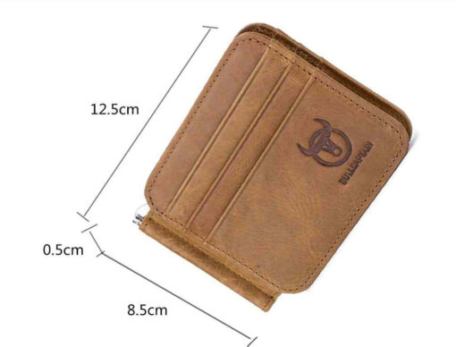 Bull Captain Leather Men Wallet Slim Casual Wallets with Money Clip - Image 8