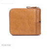 Bullcaptain Men Retro Minimalist RFID Cowhide 13 Card Slots Short Zipper Wallet - Image 7