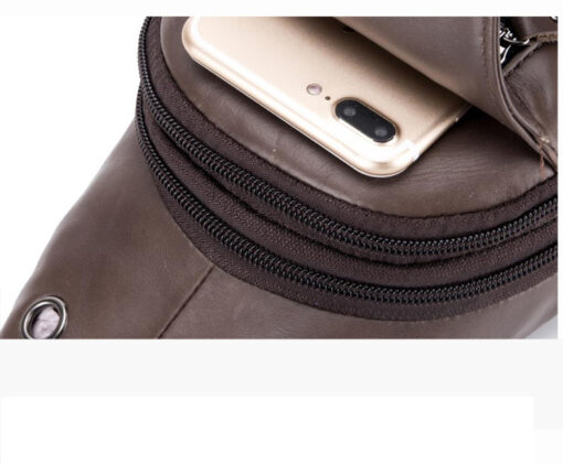 Bull Captain Crossbody Bag Genuine Leathe Men Sling Chest Bags - Image 12