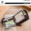 Bullcaptain Men Retro Minimalist RFID Cowhide 13 Card Slots Short Zipper Wallet - Image 8