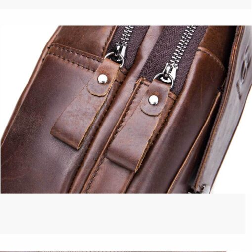 Bullcaptain Genuine Leather Bag Vintage Sling Bag Chest Bag for Men - Image 9