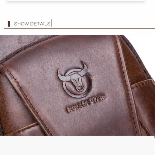 Bullcaptain Genuine Leather Bag Vintage Sling Bag Chest Bag for Men - Image 10