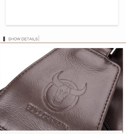 Bull Captain Crossbody Bag Genuine Leathe Men Sling Chest Bags - Image 13