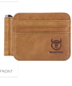 Bull Captain Leather Men Wallet Slim Casual Wallets with Money Clip