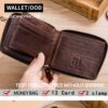 Bullcaptain Men Retro Minimalist RFID Cowhide 13 Card Slots Short Zipper Wallet - Image 13