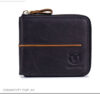 Bullcaptain Men Retro Minimalist RFID Cowhide 13 Card Slots Short Zipper Wallet - Image 14