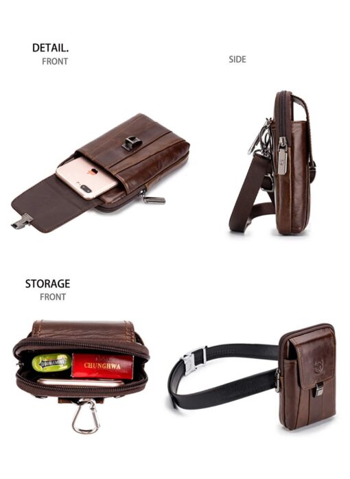 Bull Captain Casual Men Waist Pack Mobile Phone Case Belt Waist Bag - Image 9