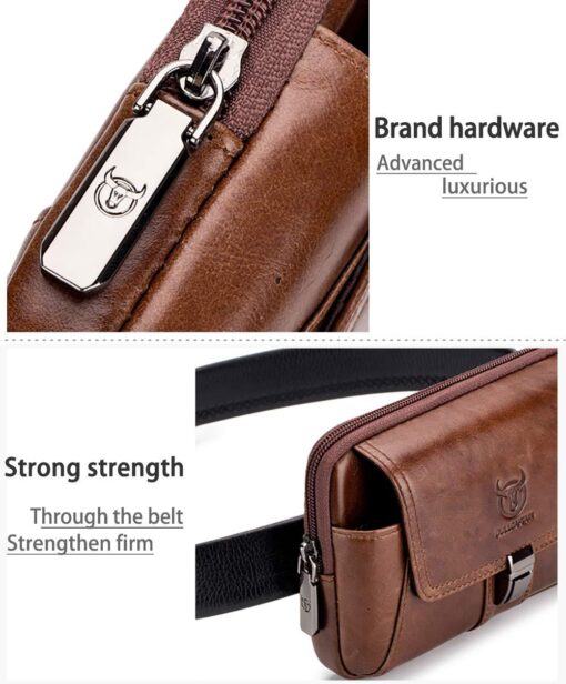 Bull Captain Casual Men Waist Pack Mobile Phone Case Belt Waist Bag - Image 10