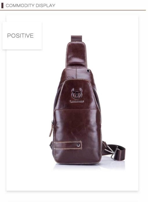 Bull Captain Men Leather Sling Bag for Men Chest Bags Crossbody Pack - Image 6