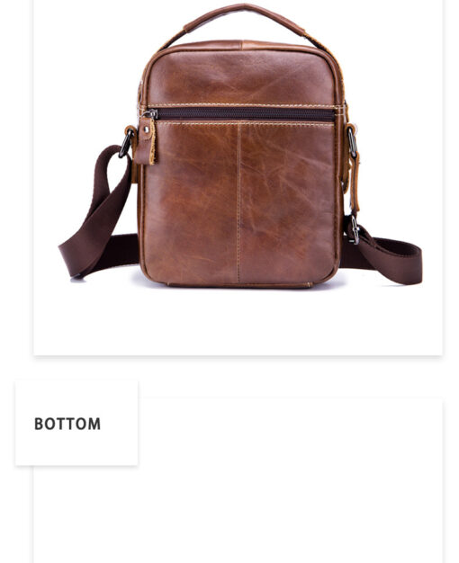 Bullcaptain Men Genuine Leather Cowhide Business Men Messenger Shoulder Bags - Image 2