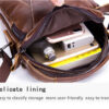 Bullcaptain Men Genuine Leather Cowhide Business Men Messenger Shoulder Bags - Image 3
