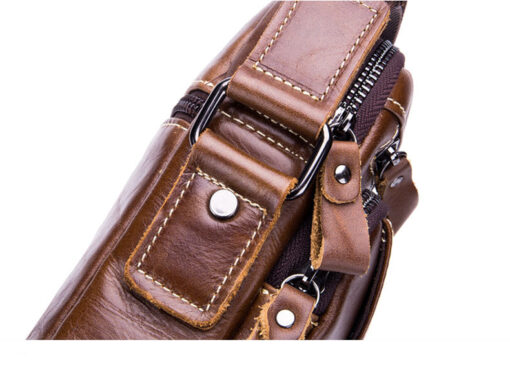 Bullcaptain Men Genuine Leather Cowhide Business Men Messenger Shoulder Bags - Image 4