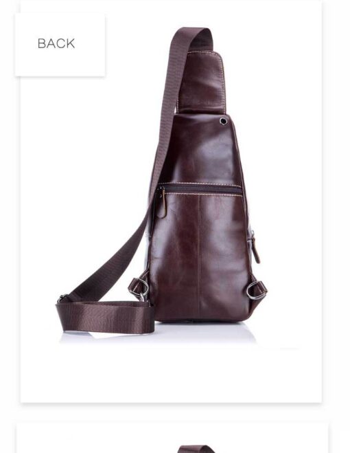 Bull Captain Men Leather Sling Bag for Men Chest Bags Crossbody Pack - Image 7