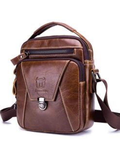 Bullcaptain Men Genuine Leather Cowhide Business Men Messenger Shoulder Bags