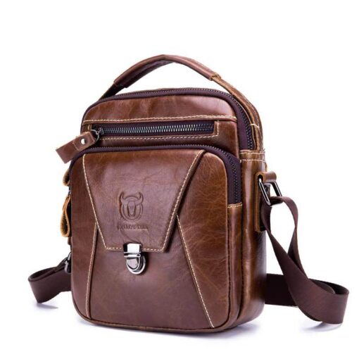 Bullcaptain Men Genuine Leather Cowhide Business Men Messenger Shoulder Bags