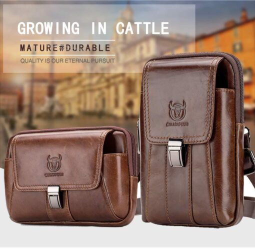 Bull Captain Casual Men Waist Pack Mobile Phone Case Belt Waist Bag - Image 7