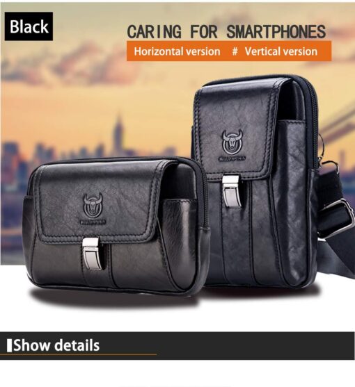 Bull Captain Casual Men Waist Pack Mobile Phone Case Belt Waist Bag - Image 6