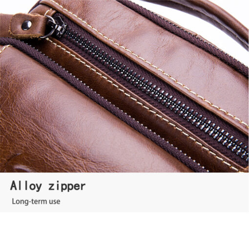 Bullcaptain Men Genuine Leather Cowhide Business Men Messenger Shoulder Bags - Image 7
