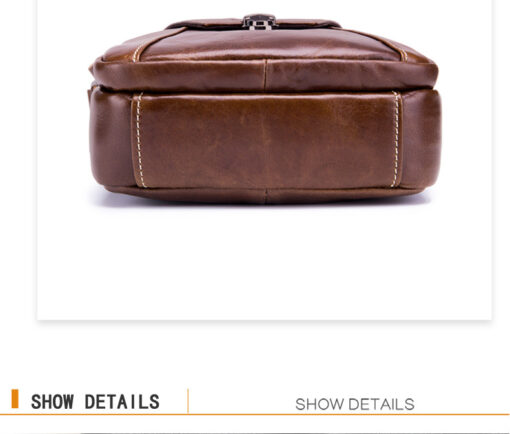 Bullcaptain Men Genuine Leather Cowhide Business Men Messenger Shoulder Bags - Image 8