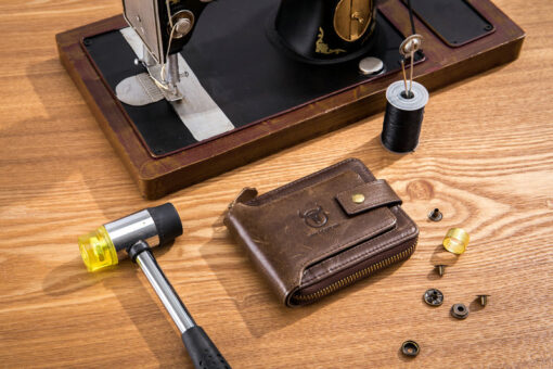 Bull Captain Leather Mens RFID Blocking Wallet Zipper Bifold Wallets - Image 3