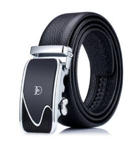 BULLCAPTAIN Bright Surface Belt for Men Genuine Leather Belt with Automatic Buckle
