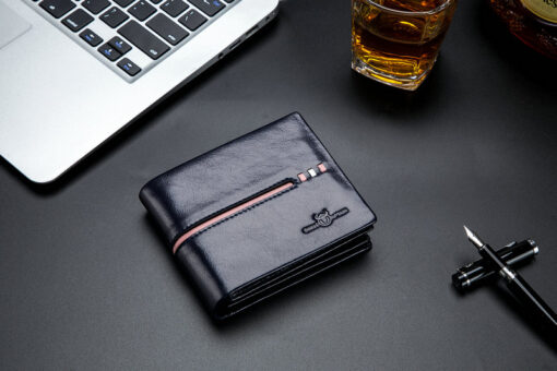 Bull Captain Mens Wallet Leather Slim Bifold Credit Card Holder - Image 4