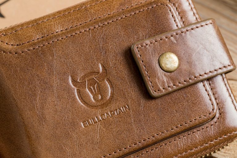 Bull Captain Leather Mens RFID Blocking Wallet Zipper Bifold Wallets
