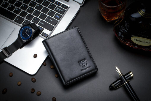 Bullcaptain Men Leather Wallet RFID Blocking Bifold Wallets Multi Credit Card Holder - Image 5