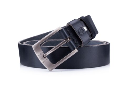 Bull captain Genuine Leather Black Bright Surface And NUBUK Belt for Men Classic Retro - Image 3