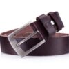 Bull captain Genuine Leather Brown Bright Surface And NUBUK Belt for Men Classic Retro - Image 2