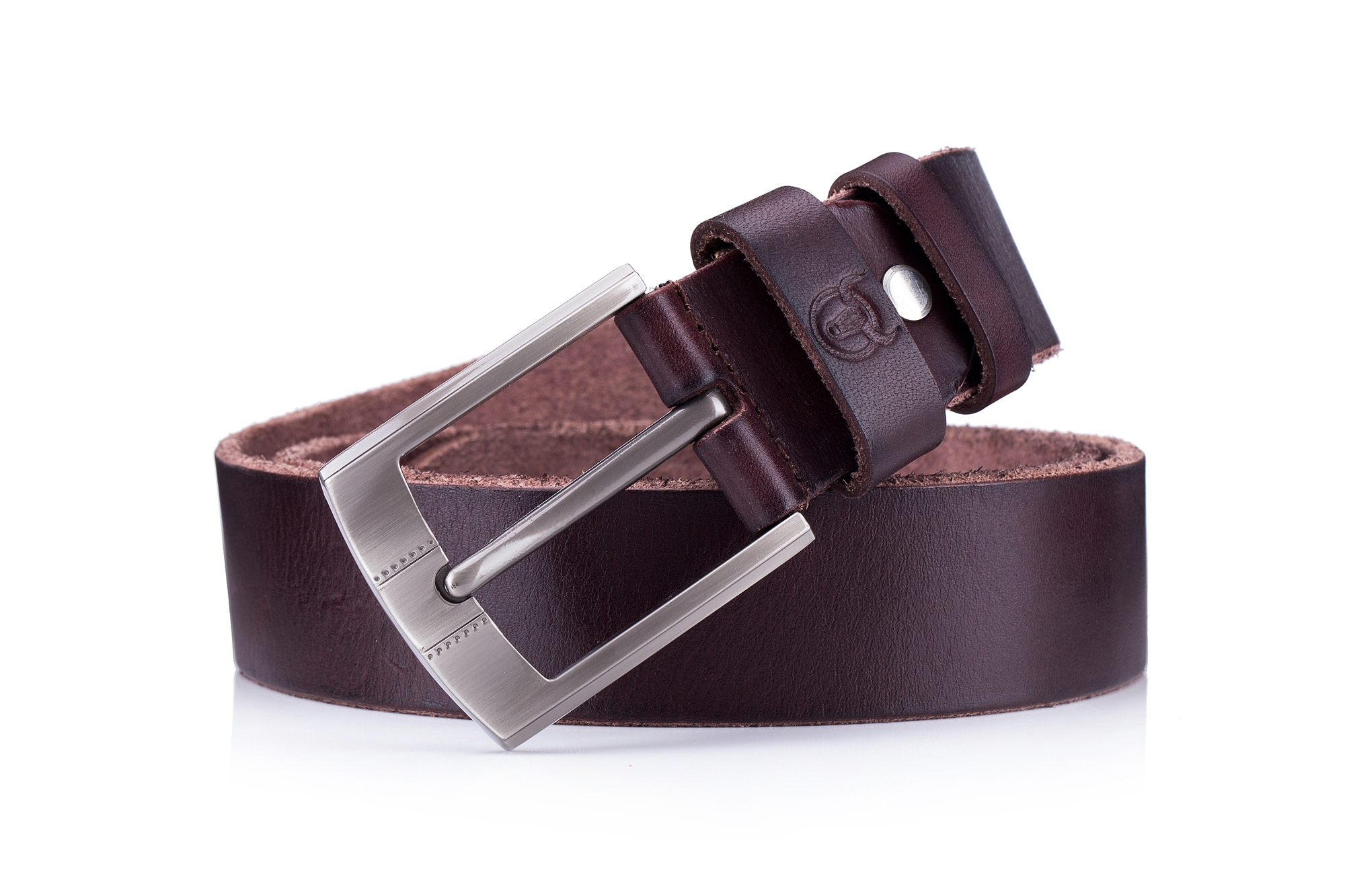 Bull captain Genuine Leather Brown Bright Surface And NUBUK Belt for ...