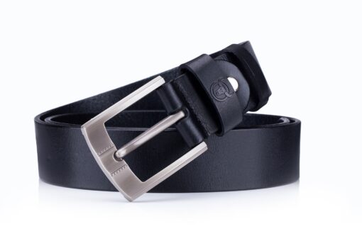 Bull captain Genuine Leather Bright Surface Black Belt for Men Classic Retro - Image 2