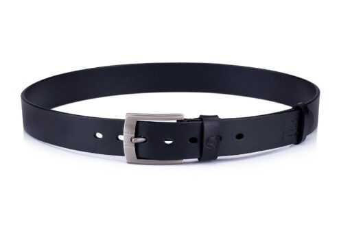 Bull captain Genuine Leather Bright Surface Black Belt for Men Classic Retro - Image 3